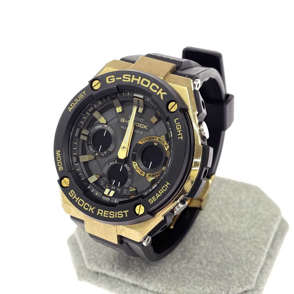 G-SHOCK Gぼうぜん自失 ウオッチ/G-STEEL 思わしい  ソーラー/ GST-W100G/5444   黒いこと/ゴールド色合い メンズ【中古】