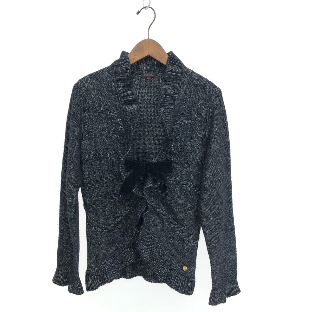 ESCADA エスカーダ カーディガン 良好 ブラック/シルバーカラー レディース【中古】｜リサイクル ティファナ