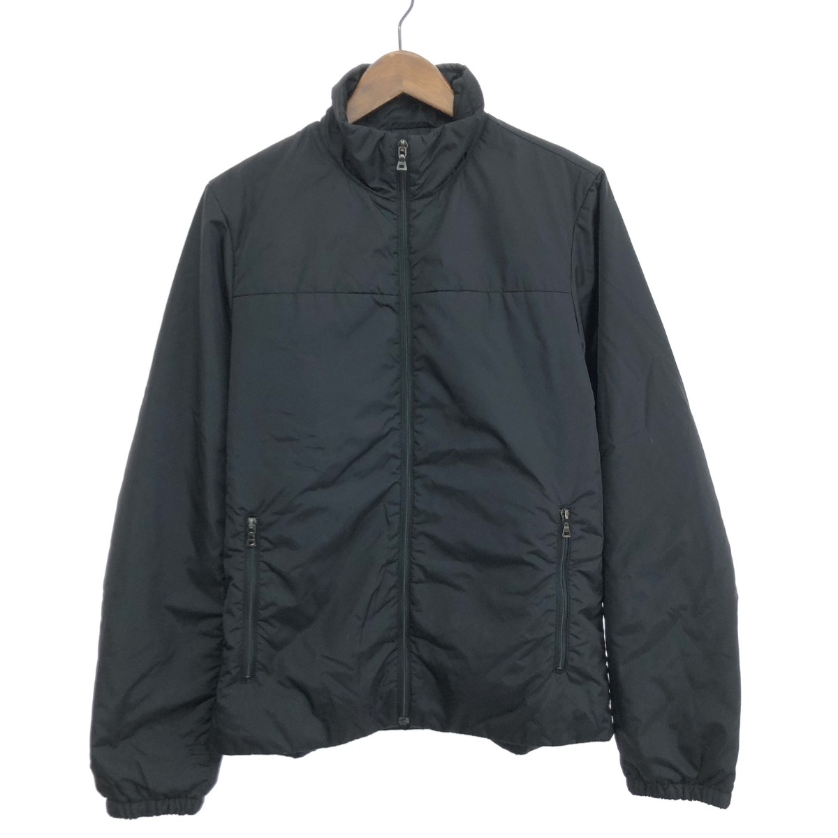 PRADA プラダ ジップアップ中綿上衣  大きさ:48     黒いこと メンズ【中古】