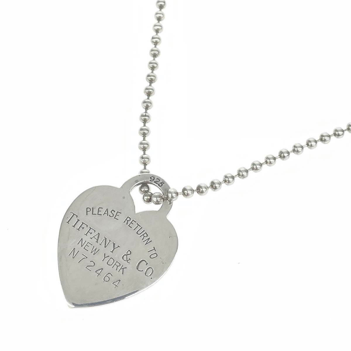 TIFFANY&Co. ティファニー SVネックレス 良好 ボールチェーン/925/ リターントゥ/ハートタグ シルバーカラー レディース【中古】｜リサイクル ティファナ 20,306円