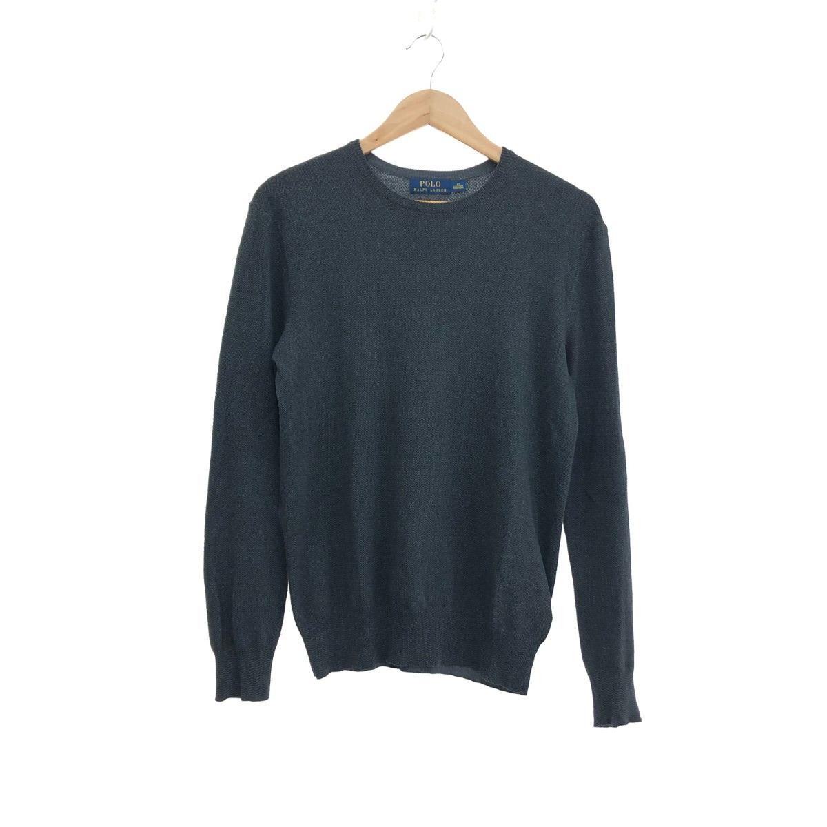 POLO RALPH LAUREN ポロラルフローレン 長袖クルーネックニット 良好 サイズ:XS コットン&times;カシミヤ グレー メンズ【中古】｜リサイクル ティファナ