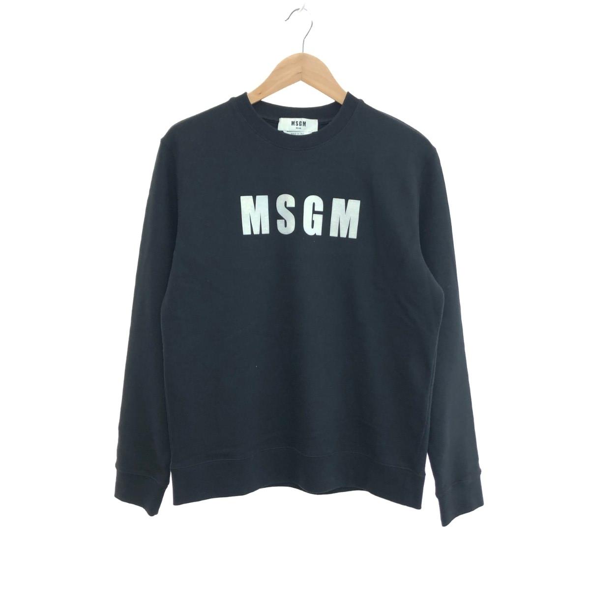 MSGM エムエスジーエム クルーネックスウェット サイズ:S ロゴワッペン ブラック レディース【中古】｜リサイクル ティファナ