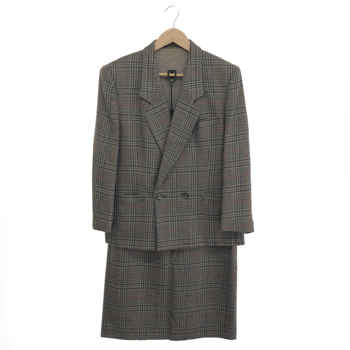 Burberry's バーバリーズ セットアップ サイズ:15 ヴィンテージ/チェック/ウールシルク/スカート&times;ジャケット ブラウン レディース【中古】｜リサイクル ティファナ 12,496円