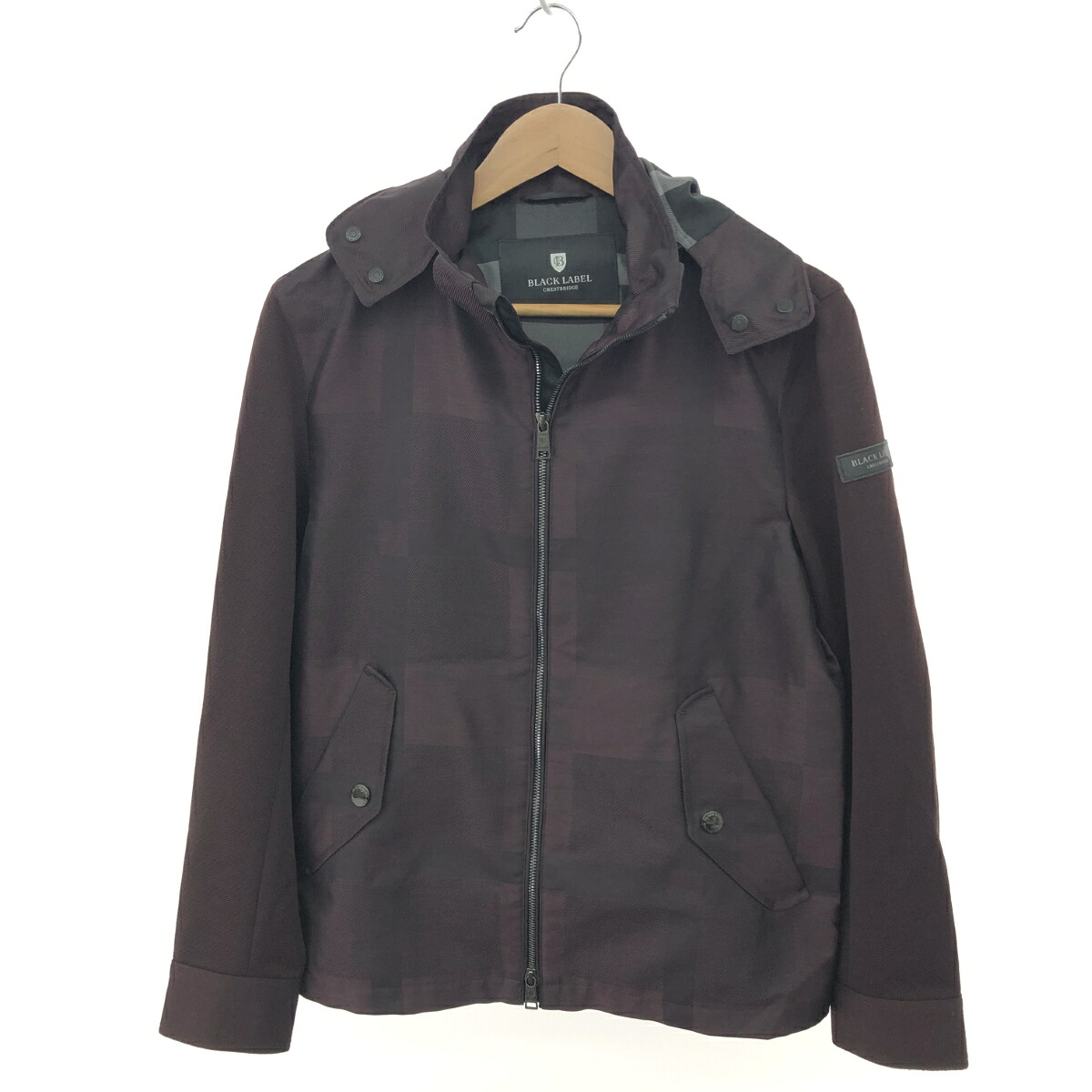 BLACK LABEL CRESTBRIDGE ブラックレーベルクレストブリッジ フーデッドジャケット 良好 サイズ:M チェック ボルドー/パープル メンズ【中古】｜リサイクル ティファナ