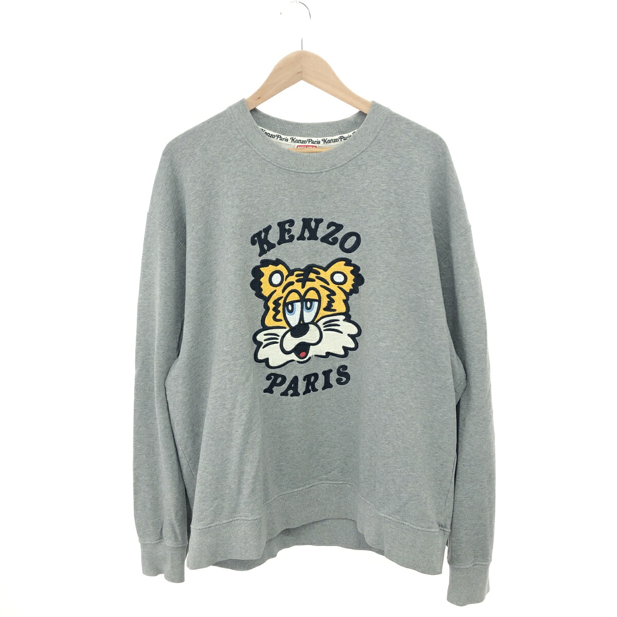 KENZO ケンゾー クルーネックスウェット 大きいサイズ:3XL トレーナー/タイガー/ロゴ刺繍 グレー メンズ【中古】|リサイクル ティファナ