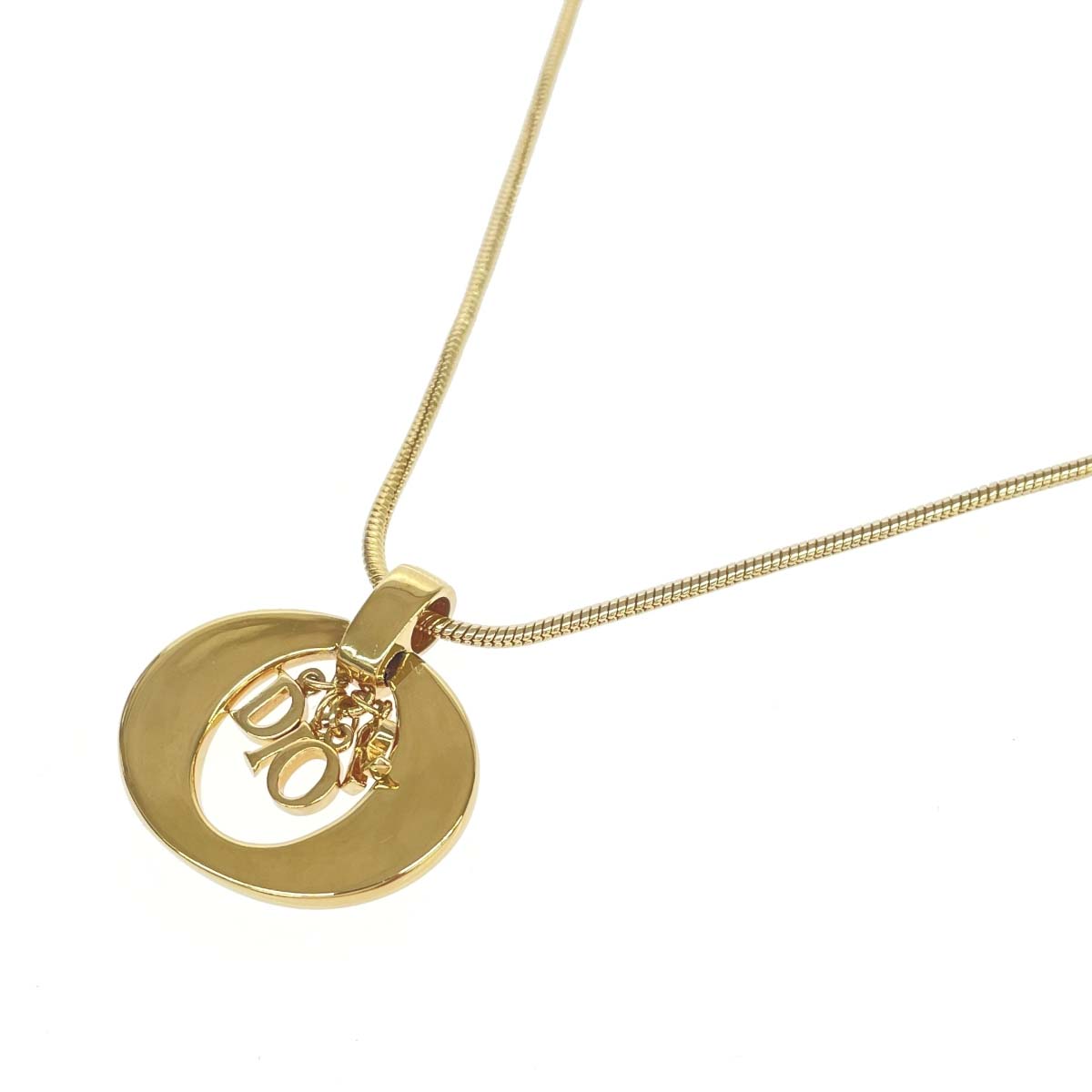 Christian Dior クリスチャンディオール ネックレス DIORロゴ/スネークチェーン/GP/ ヴィンテージ ゴールドカラー 【中古】｜リサイクル ティファナ