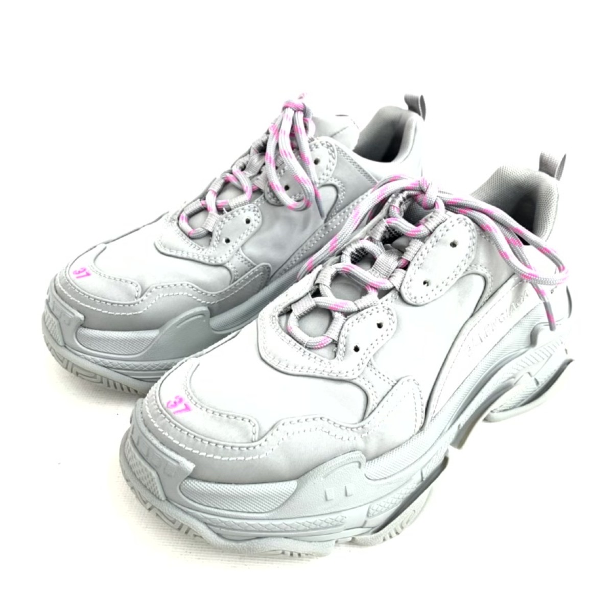 BALENCIAGA バレンシアガ トリプルSスニーカー 良好 表記サイズ:24.5cm 524039 グレー/ピンク レディース【中古】|リサイクル ティファナ