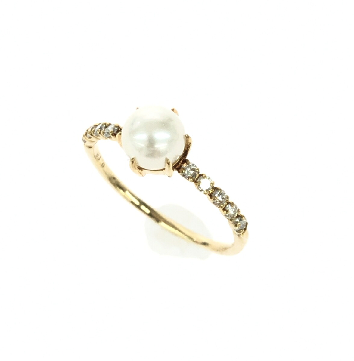 BIZOUX ビズー 指輪/リング/K18アコヤ真珠xダイヤリング 美品 パールxダイヤ0.1ct/K18YG/総重量1.1g ゴールドカラー レディース【中古】｜リサイクル ティファナ