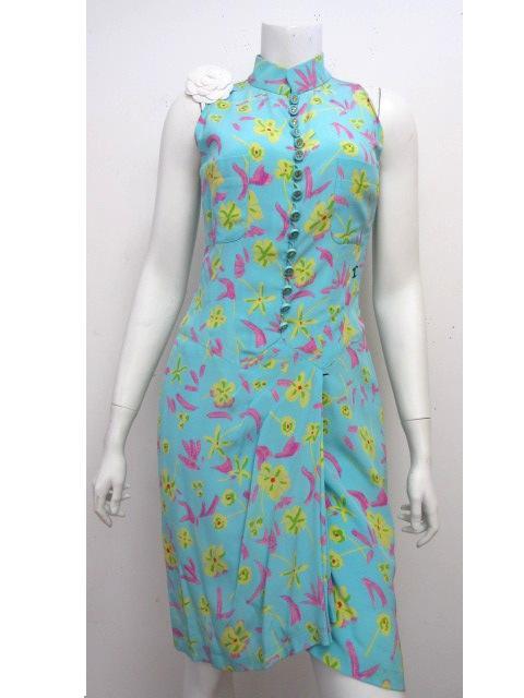 Recycle Coco Chanel 97p Logo X Flower Print Dress Chanel