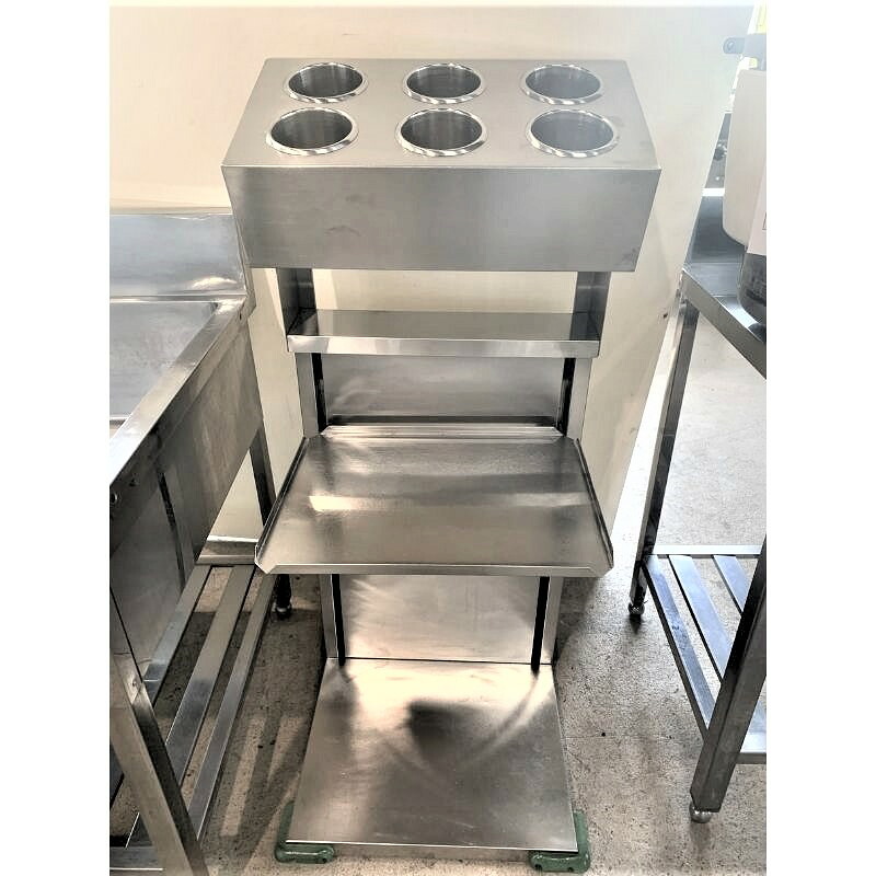 【中古】 御盆ディスペンサー 北沢産業 2000年製 幅510×奥ふかさ530×高1185粍 (No.7358) 御勤め用 御厨子所器機