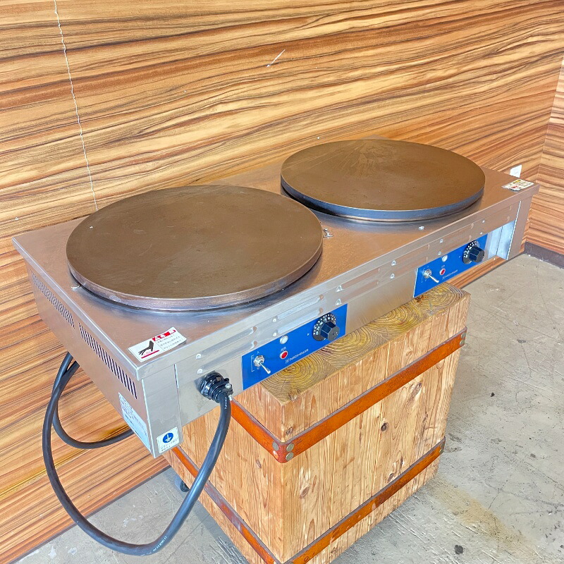 北海道･九州･沖縄･離島等追加送料有【中古】 電気クレープ焼器 ニチワ CM-410HW 2013年製 単相200V 幅900&times;奥行450&times;高180mm (No.9911) 業務用 厨房機器｜厨房用品専門店 リサイクルヒット