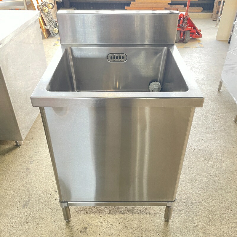 北海道･九州･沖縄･離島等追加送料有【中古】 業務用 ステンレス 1槽シンク BG付 幅600×奥行600×高800mm (No.a054) 厨房機器