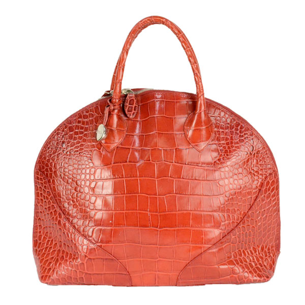【中古】フルラ バッグ おしゃれ 型押し レザーバッグ ハンドバッグ レディース レッド系 FURLA