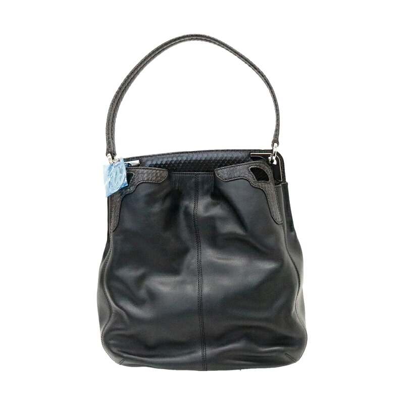 【中古】美品 カルティエ Cartier マルチェロ パイソンレザー ワンショルダーバッグ ブラック|薔薇雑貨のヒーリングローズ&RE