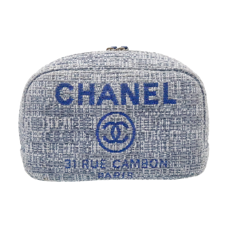 【中古】シャネル CHANEL ドーヴィル ツィード 合切袋 歌留多なし