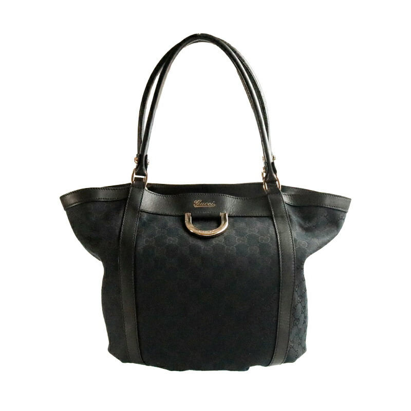 トート・ハンドバッグ GUCCI グッチ ブラック シルバー金具 GGキャンバス 500144-1_wm.jpg