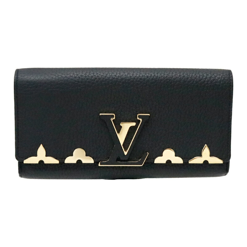 【中古】LOUIS VUITTON ルイヴィトン ポルトフォイユ カプシーヌ M64551 長財布 ブラック&times;ゴールド｜薔薇雑貨のヒーリングローズ＆RE