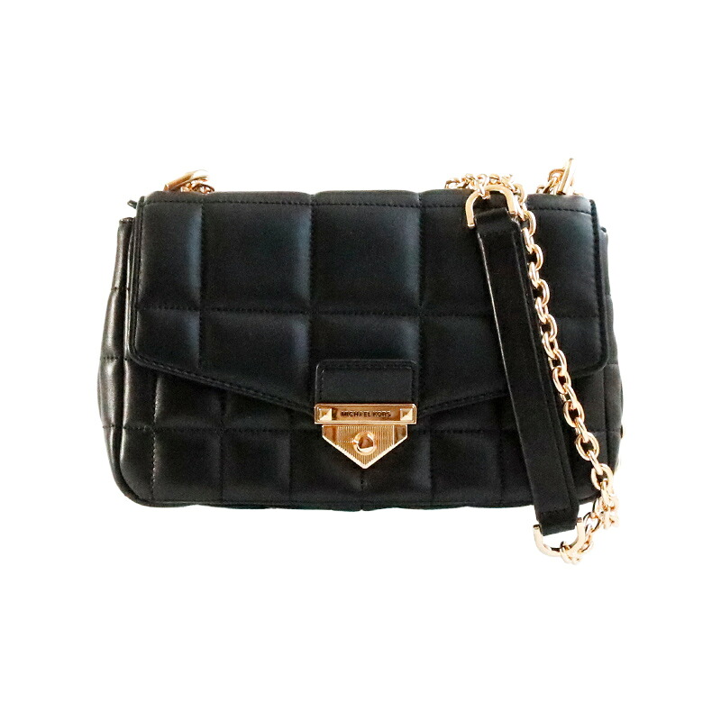 【中古】マイケル コース SOHO チェーン ショルダーバッグ ブラック MICHAEL KORS｜薔薇雑貨のヒーリングローズ＆RE