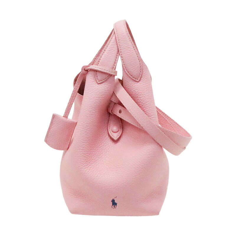 【中古】美品 ポロラルフローレン 御徒面子 Polo Play レザースモールトート＆差し交わす上半身 レディース なめし革 Polo Ralph Lauren