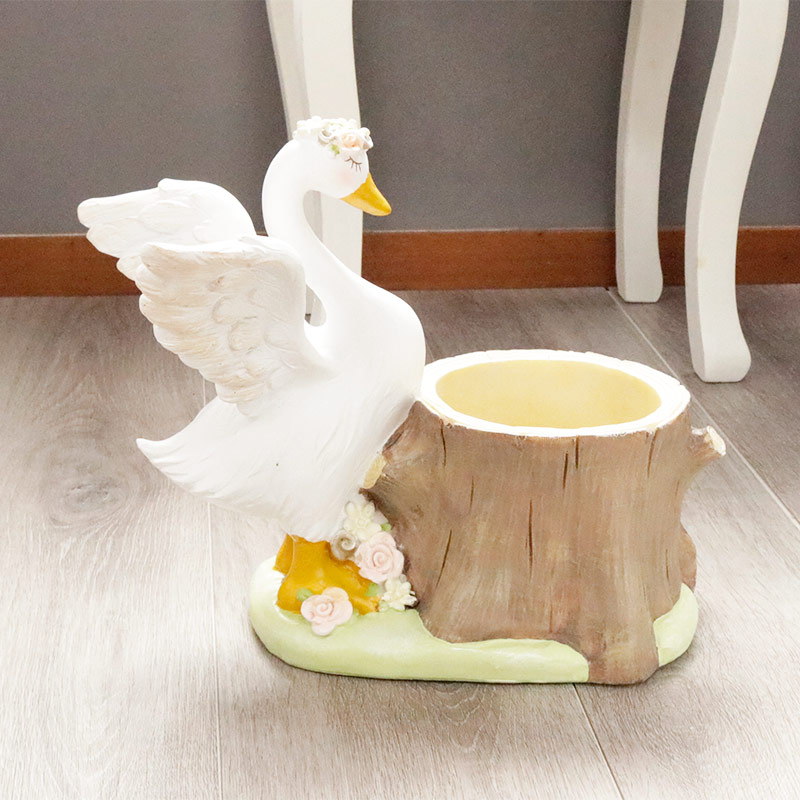 楽天市場】石膏樹脂 白鳥 スワン プランター（MMP16-07） : 花苗