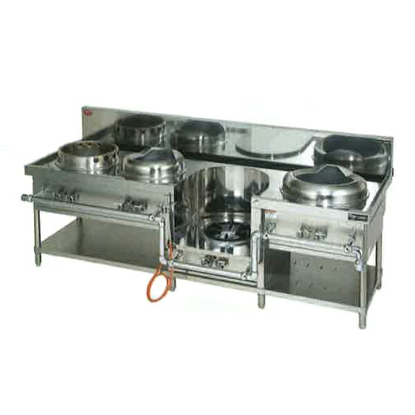 【新品・安心２年保証】中華レンジ 外管式 ギョーザ・イタメ・スープ・ソバタイプ 4口レンジ 幅2200×奥行750×高さ720(mm) MRS-104E マルゼン