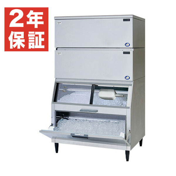 【新品・安心２年保証】キューブアイス 製氷機 SIM-AS480WT-FB4 スタックオン タイプ パナソニック 業務用 - 製氷能力（1日あたり）: 480kg / 幅1087&times;奥行855&times;高さ1840 mm |関連: 旧 SIM-S481WTB-FB3｜業務用厨房機器のリサイクルマート