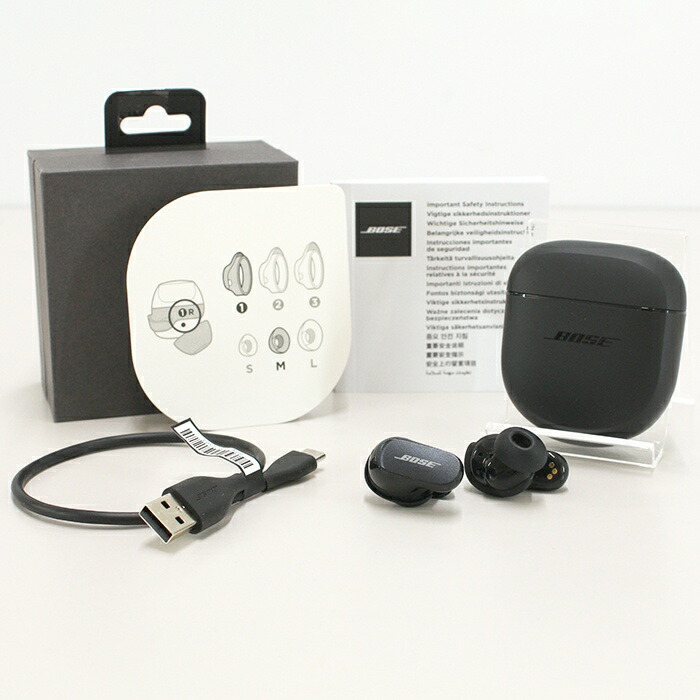 【中古品】Bose ワイヤレスイヤホン QuietComfort Earbuds II / トリプル黒いこと / 動くこと聞き入れる / 多少当て嵌める感あり / 箱に不都合 / ノイズキャンセリング※送りとどける元：北海道