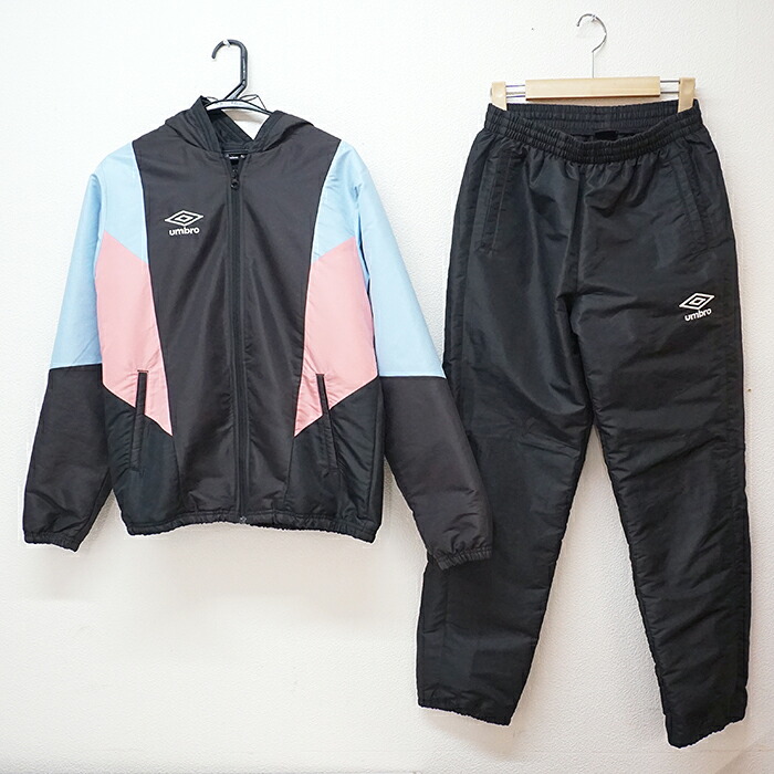 【中古品】UMBRO 上衣 上下書き割り / レディース L大いさ / UMWQJF31 / UMWQJG30 / 暗灰色薄墨色 / 黒いこと / 右袖の構成要素に汚れ / 酉の方角紐やや毛羽立ち / 当てはめる感少なめ / ウォーキング / アウトドア