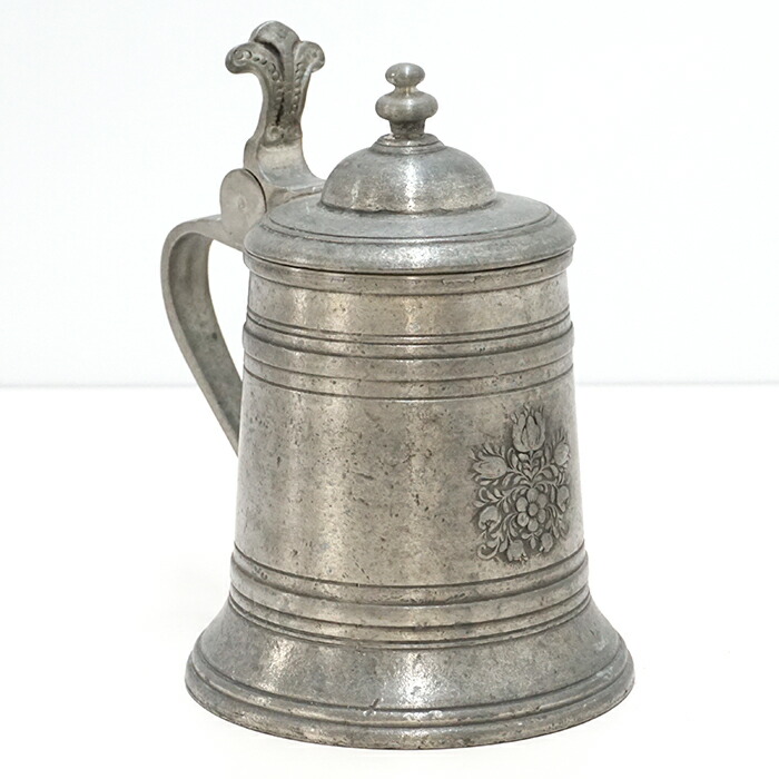 【中古品】ＦＲＧ製 アルティナSKS 蓋つきビアマグ / 錫（すず）95% / キズ・汚れた状態 / 本体のみ / 箱なし / 全高約19珊