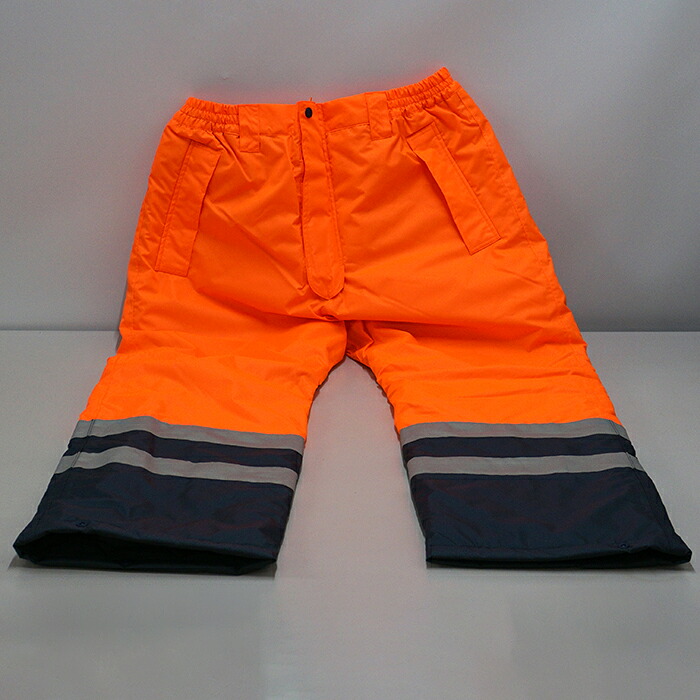 【中古品】アイトス タルテックス Hi-Vis Type 高視認性雨合羽防寒ズボン下 / LL大きさ / オレンジ色 / 8962-063 / 開封品 / 当て嵌める感ほぼなし / わずかに汚れ / 小夜やり方 / 工事一こま