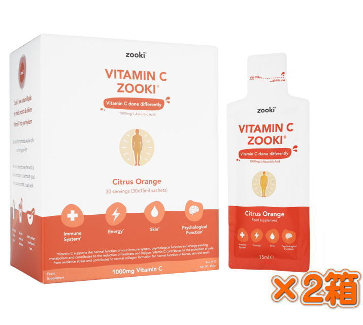 ズーキ ビタミンCズーキ15ml30袋・シトラスオレンジ味 [ヤマト便] 2箱 (Zooki) Vitamin C Zooki (Citrus Orange)画像