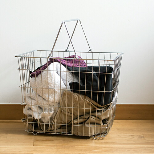 楽天市場 とみおかクリーニング ワイヤーバスケット Lサイズ 洗濯かご ステンレス ランドリーバスケット ランドリー 洗濯 スタッキング Red Cabin