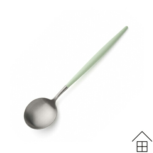 【レビューでクーポン&プレゼント】Cutipol GOA デザートスプーン セラドン×シルバー / クチポールゴア【正規品】【メール便可　6本まで】 ( カトラリー スプーン グリーン オシャレ お洒落 かわいい ギフト 結婚祝い プレゼント 贈り物)画像