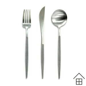 【レビューでクーポン&プレゼント】Cutipol GOA(クチポール ゴア)グレー×シルバー ディナー3本セット【正規品】【メール便可　2セットまで】 ( カトラリー オシャレ お洒落 かわいい ギフト 結婚祝い プレゼント 贈り物)