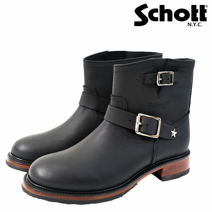 【ポイント10倍】正規取扱店ショット 782-5991002 SHORT ENGINEER BOOTS/ショート エンジニアブーツ ビブラムソール グッドイヤーウエルト製法 本革 牛革 COW HIDE