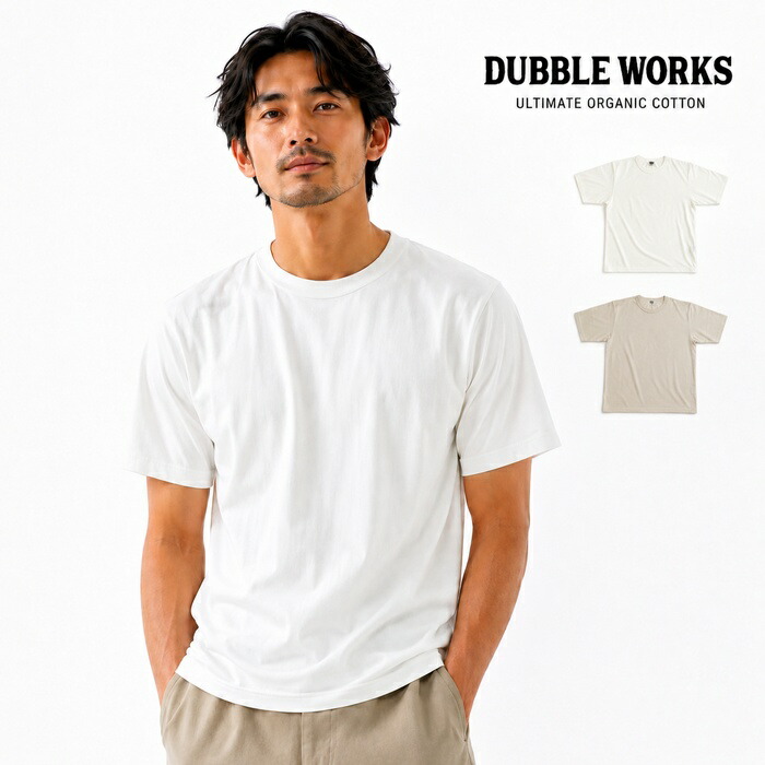 ダブルワークス Tシャツ DUBBLE WORKS TEE 正規取扱店 38001ULT HEAVY WEIGHT SHORT SLEEVE Tee 丸胴 ヴィンテージ風 日本製 クルーネック アメカジ オーガニック繊維 有機農場 有機栽培|RED FOX