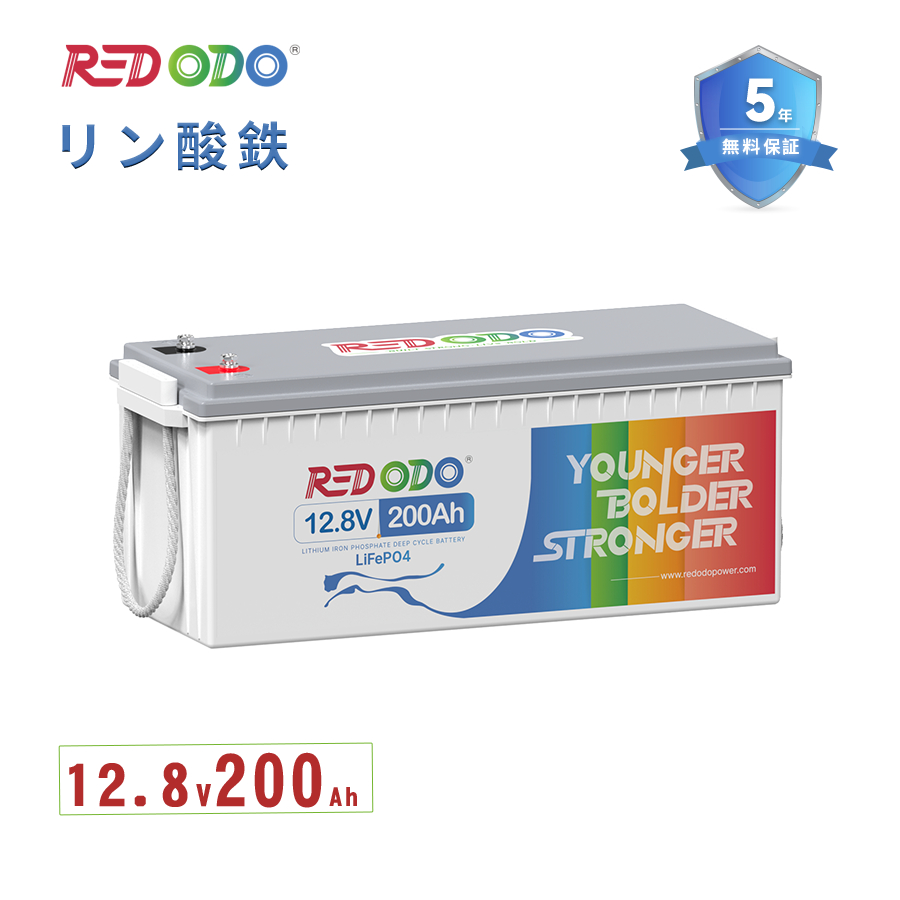 【楽天市場】Redodo 24V 100Ahリン酸鉄リチウムイオンバッテリー 2560Wh LiFePO4 10年寿命 最大負荷電力2560W  BMS保護 充放電サイクル4000~15000回 容量拡張可能 RV キャンピング オフグリッド 防災グッズ 非常用電源 PSE技術適合 :  Redodo