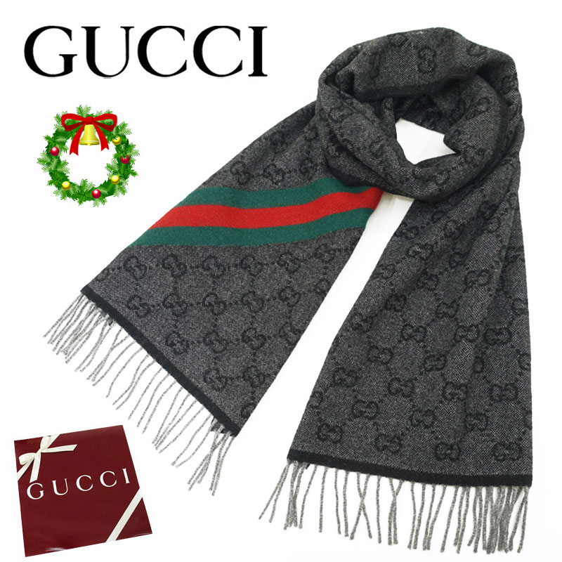 楽天市場】グッチ マフラー GUCCI ウェビングライン GG柄マフラー ユニ