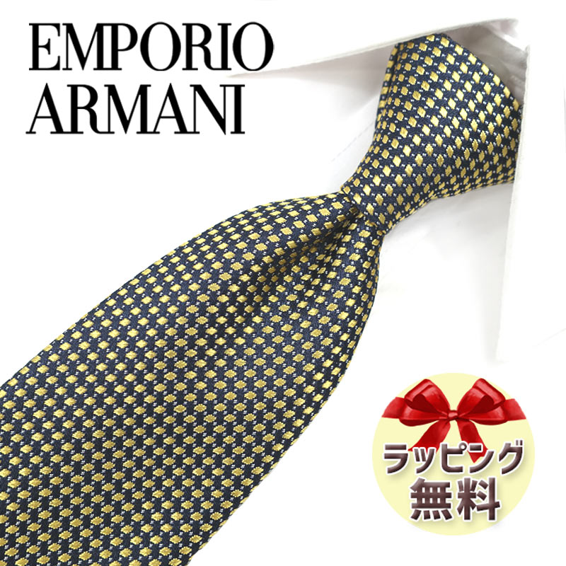 エンポリオ・アルマーニ タイ EMPORIO ARMANI  EA149 黄色/黒いこと 7.5糎幅  御膳上等/大売り出し/新作 誕生日/生まれ落ちる日/祝い事 クリスマス/バレンタイン/成年者祝い事 父の日/入社祝い事/就職祝い事