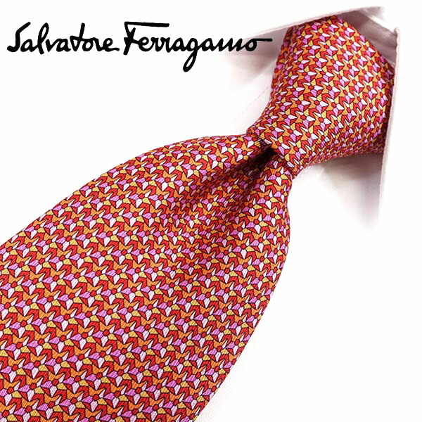 フェラガモ ネクタイ Fer91 レッド ピンク 8cm幅 Ferragamo フェラガモネクタイ ネクタイ ブランド プレゼント おしゃれ シルク 送料無料 Breathefreely Org Uk