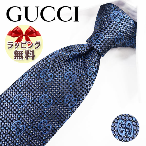 激安一掃GUCCI ネクタイ　ネイビー ネクタイ