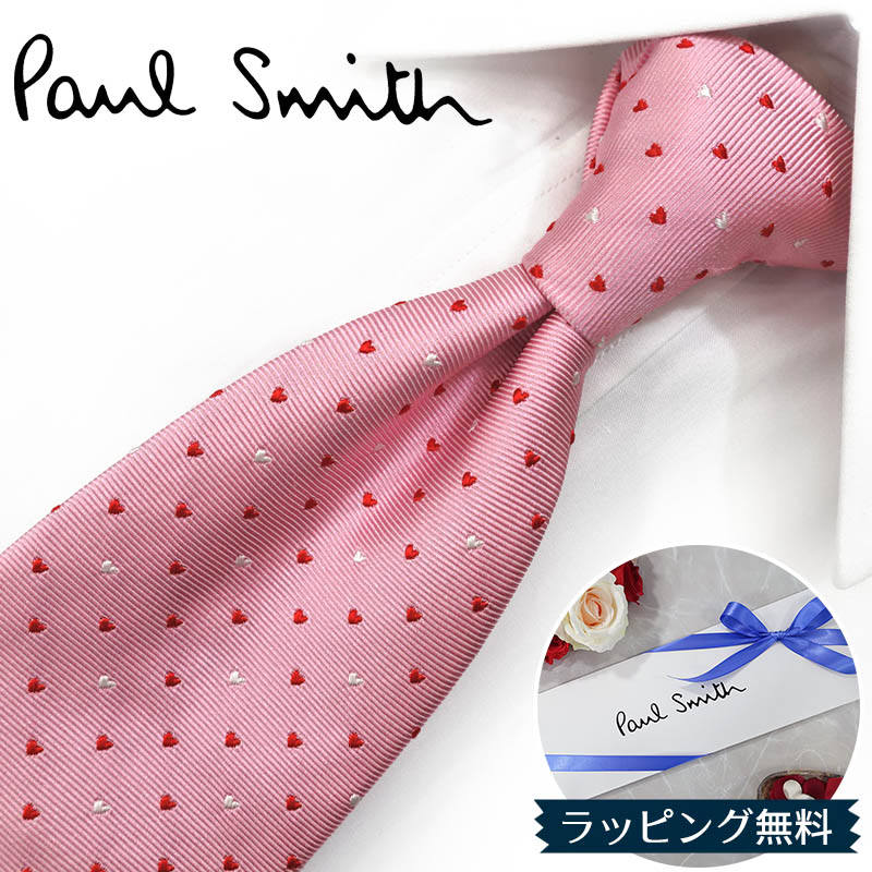 極点スミス タイ  Paul Smith なおなお書き126 ハート型 さくら色/赤いこと 8珊幅 ブランド名タイ/御前上等/新作 誕生日/生まれ落ちる日/祝賀会 クリスマス/バレンタイン/成年者祝賀会 父の日/入社祝賀会/就職祝賀会