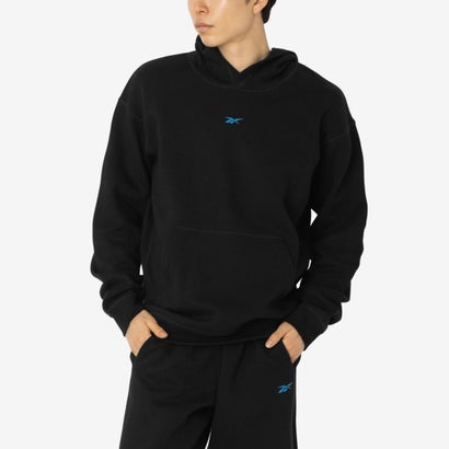 【リーボック堅苦しさ】運動選手 ダブル編み物 フーディー / ATHLETE DOUBLEKNIT HOODIE （黒いこと）