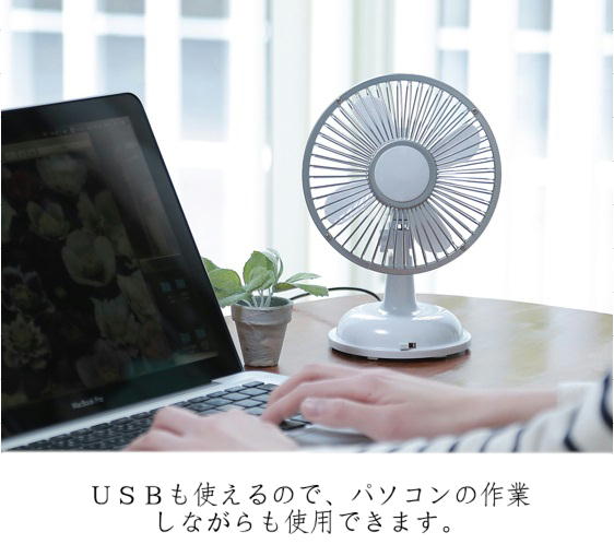 楽天市場 富士商 Desk Top Fan デスクトップファン 卓上ミニ扇風機 ホワイト グリーン ポータブル送風機 サーキュレーター Usb接続 Rica