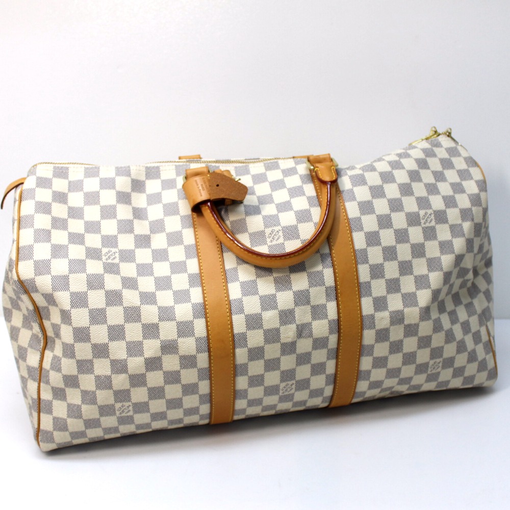 BRANDSHOP REFERENCE: AUTHENTIC LOUIS VUITTON Damier Azur Keepall 50 Hand Bag Travel Bag Duffle ...