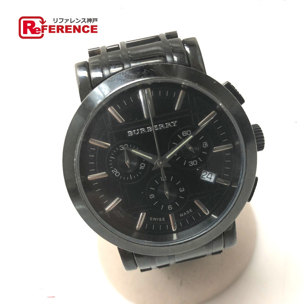 burberry black chronograph watch