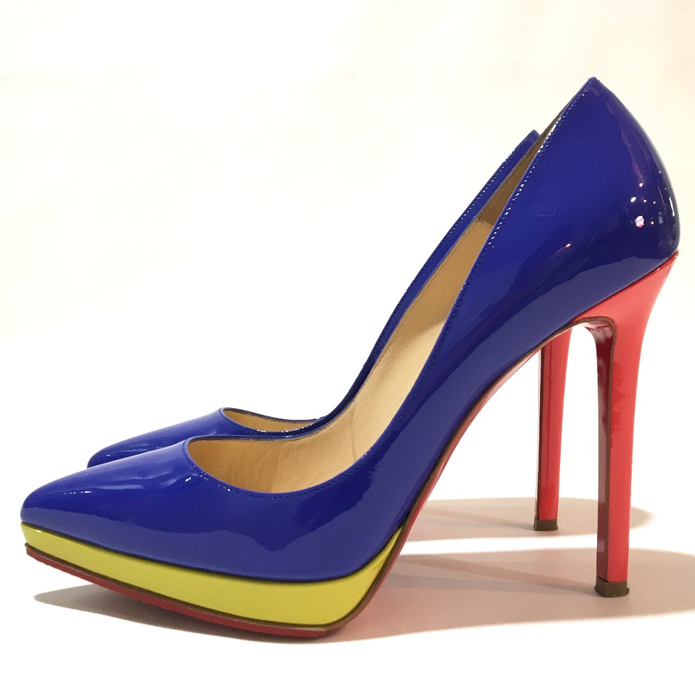 red and blue pumps