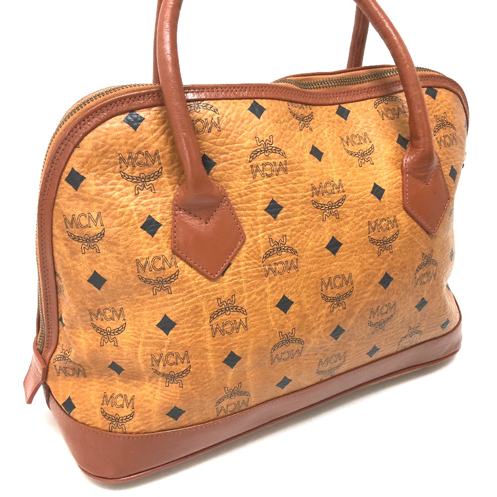 Brand Reference Rakuten Global Market Authentic Mcm Logogram Authentic Mcm Logogram Logo Plate Tote Bag Hand Brown Leather