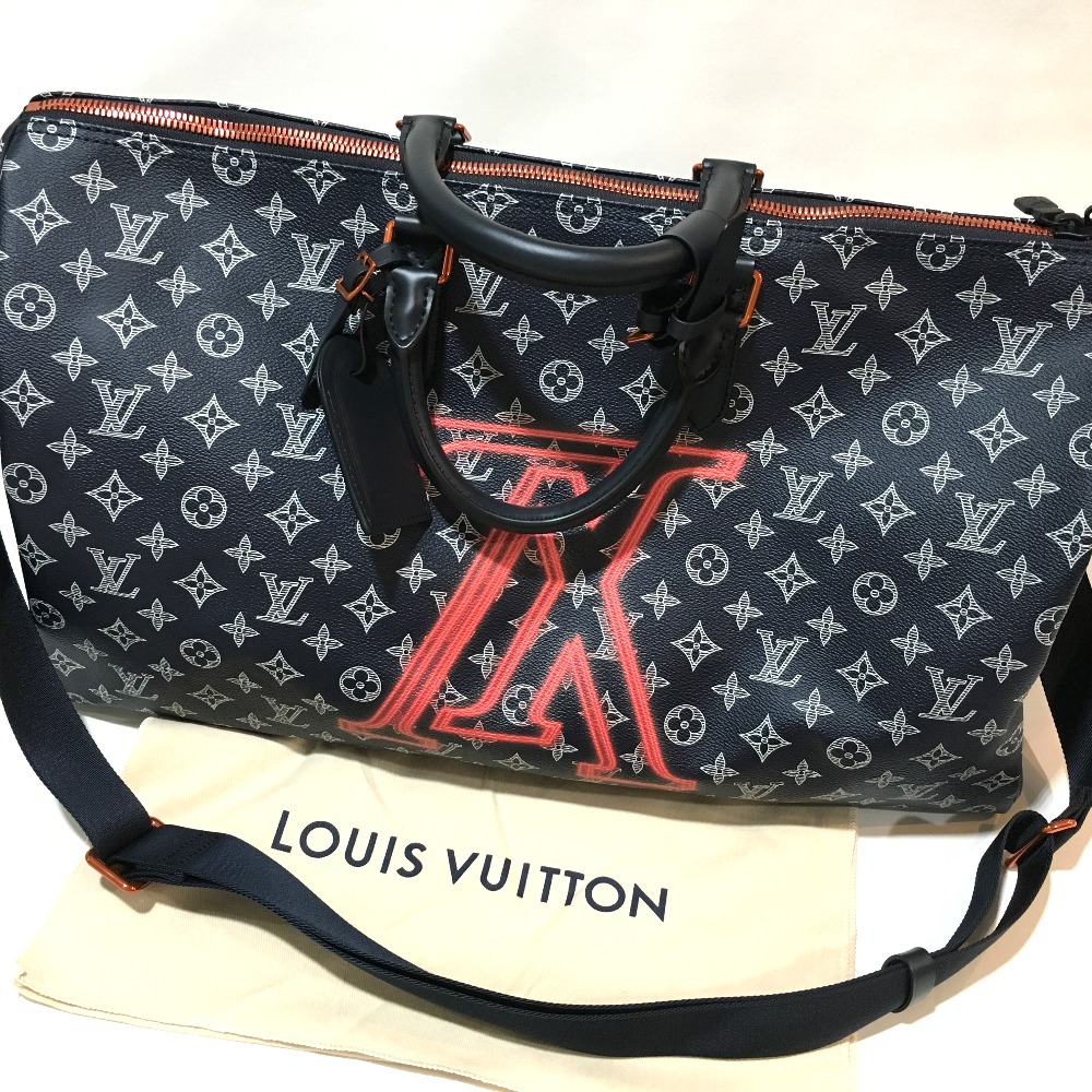 BRANDSHOP REFERENCE: AUTHENTIC LOUIS VUITTON Monogram - Ink Keepall Bandouliere 50 Upside Down ...