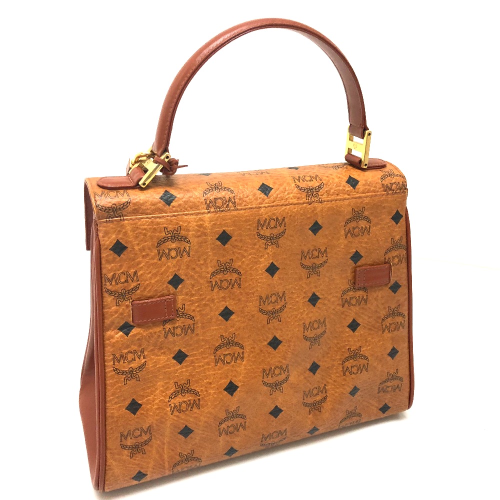 Brand Reference Authentic Mcm Logogram Plate Tote Bag Hand Authentic Mcm Logogram Plate Tote Bag Hand Brown Leather